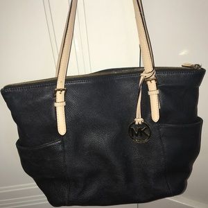black and tan michael kors handbag